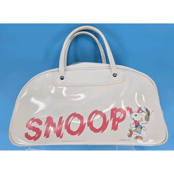 Vtg 1970s Snoopy Peanuts United Feature Syndicate Vinyl Tote Bag 15x7x9" - Rare! - Picture 15 of 15